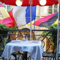 A romantic table for two on the balcony of Le Procope